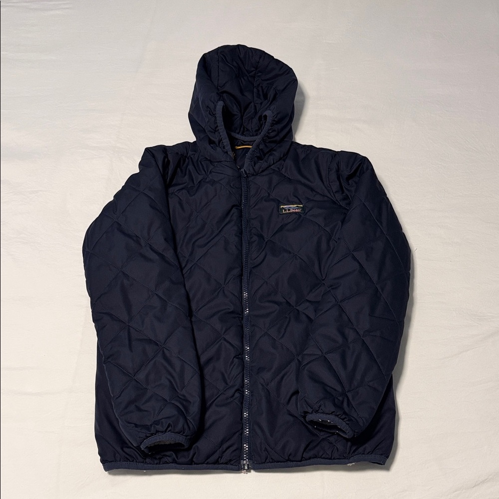 L.L. Bean Kids Navy Quilted Hooded Jacket